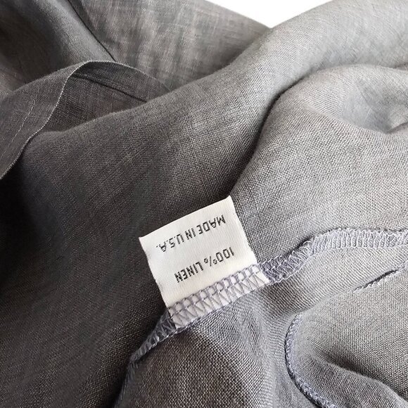 Bryn Walker Womens 100% Linen Lagenlook Tie Front Long Sleeve Cardigan, Grey, M - Picture 8 of 10